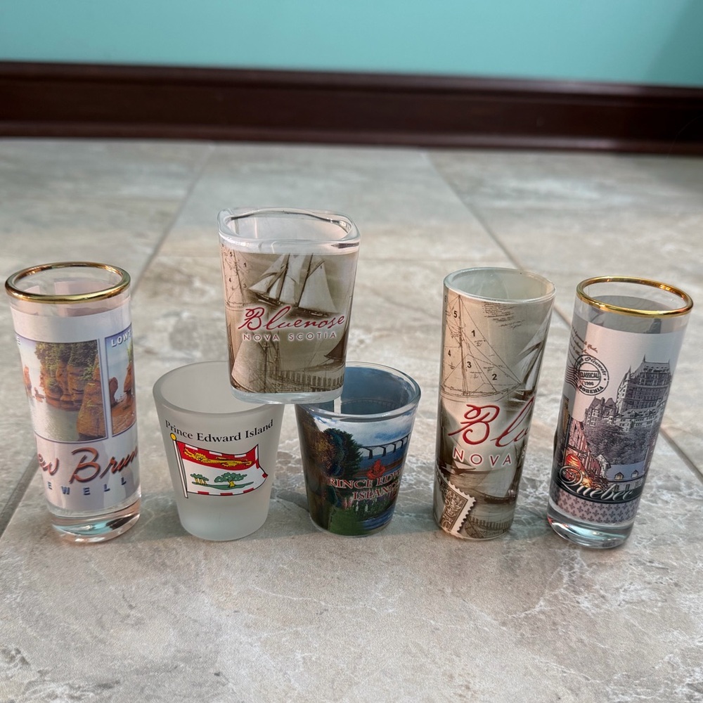 Assorted Canadian Souvenir Shot Glass Set